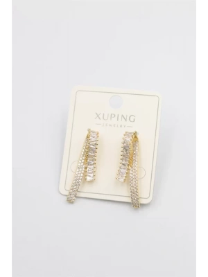 Baget Taşlı Küpe - Altın