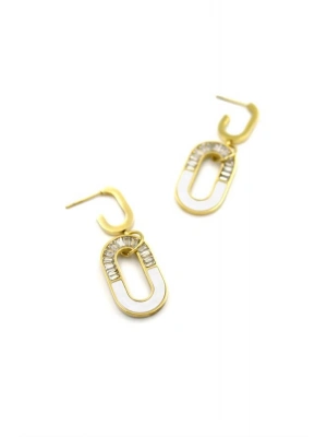 Baget Taşlı  Küpe - Altın