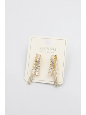 Baget Taşlı Küpe - Altın