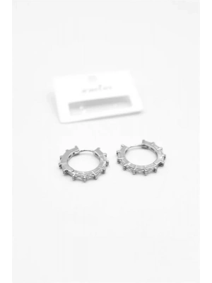 Baget Taşlı Küpe - Gümüş