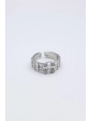 Baget Taşlı Yüzük - Gümüş