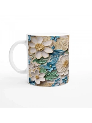 Baharı Fısıldayan Kağıt Çiçekli Kupa Bardak