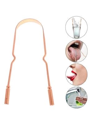 ®  Bakır Oil Pulling Yağ Çekme Dil Plak Temizleme Aleti Dil Fırçası Sıyırıcı Dil Kaşığı