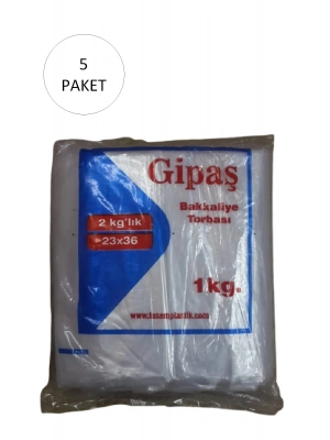 Bakkaliye Naylon Torba 2kg lık 23x36 cm 5 Paket (Takriben 1.300 Adet)
