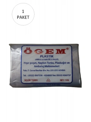 Bakkaliye Naylon Torba Üçlük 26x45 cm 1 kg 1 Paket (Takriben 135 Adet)