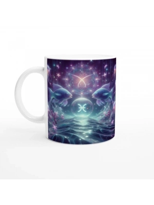Balık Burcu Baskılı Kahve Kupası - Astral Denizaltı Dünyası Vs2