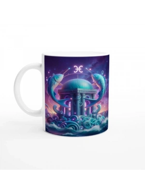 Balık Burcu Baskılı Kahve Kupası - Burçlar Krallığı Şatosu Vs1