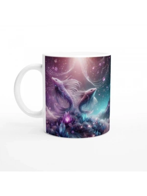 Balık Burcu Baskılı Kahve Kupası - Büyülü Kristal Mağarası Temalı Vs2