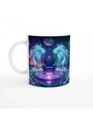 Balık Burcu Baskılı Kahve Kupası - Galaktik Taht Odası Temalı Vs2