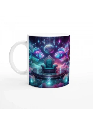 Balık Burcu Baskılı Kahve Kupası - Galaktik Taht Odası Temalı Vs4