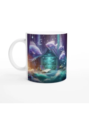 Balık Burcu Baskılı Kahve Kupası - Zodyak Kütüpanesi Vs2