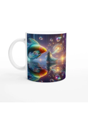 Balık Burcu Baskılı Kahve Kupası - Zodyak Maskeli Balo Vs2