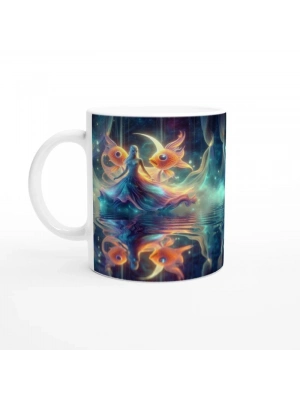 Balık Burcu Baskılı Kahve Kupası - Zodyak Maskeli Balo Vs4