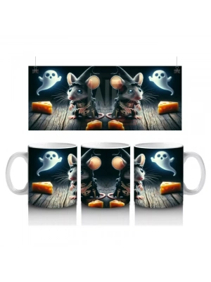 Balkabağı ve Hayalet Figürlü Gotik Cadılar Bayramı Baskılı Kupa Bardak