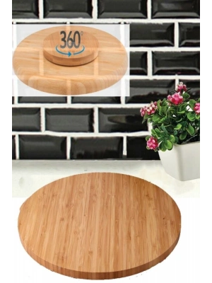Bambu Döner Standlı 35 cm Lüx Sunum Tabağ Royaleks-BLS3535DBNR