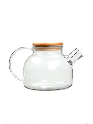 Bambu Kapaklı Borosilikat Cam Demlik 1000ml Royaleks-CM-2000