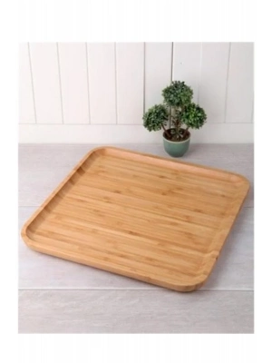 Bambu Kare Sunum Tabağı 30cm Royaleks-KR3030
