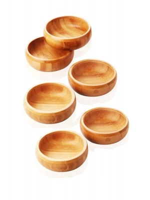 Bambu Yuvarlak 6 lı Lüks Çerezlik 9,5 x 3 cm