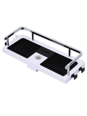 ®  Banyo Direğine Asılabilir Köşelik Şampuanlık Sabunluk Çift Askılı Düzenleyici Raf Paslanmaz