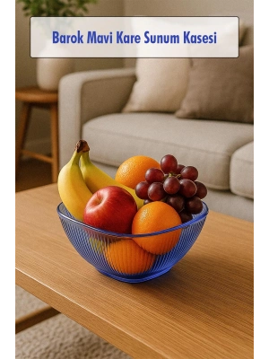 Barok Mavi Orta Boy Kare Kase & Sunum Kasesi - 1,5 Lt