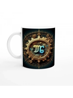 Başak Burcu Baskılı Kahve Kupası - Zamanın Çarkları Astroloji Mekanizması Vs1