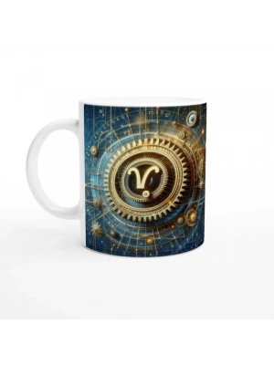 Başak Burcu Baskılı Kahve Kupası - Zamanın Çarkları Astroloji Mekanizması Vs2
