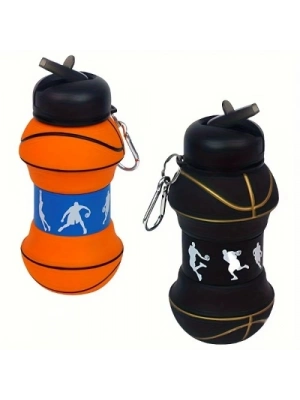 Basketbol Topu Tasarımlı Akordiyon Su Şişesi