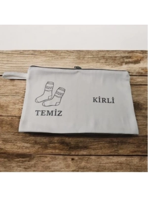 Baskılı Kirli-Temiz Seyahat (Çorap) Torbası