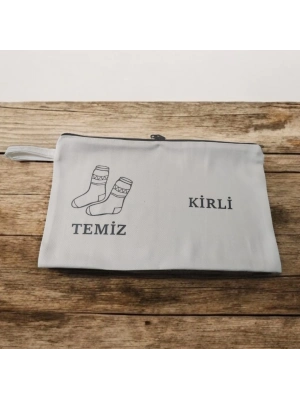 Baskılı Kirli-Temiz Seyahat (Çorap) Torbası