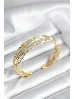 Gold Renk Pirinç Vintage Kadın Bileklik