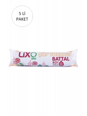 Battal Boy Çöp Torbası 75 x 90 cm 10 Lu Rulo x 5 Paket = 50 Adet (Mavi)