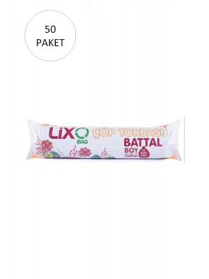 Battal Boy Çöp Torbası 75 x 90 cm 10 Lu Rulo x 50 Paket = 500 Adet (Mavi)