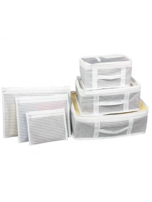 Bavul İçi Düzenleyici Valiz  Organizer 6 Lı Set - Çizgili