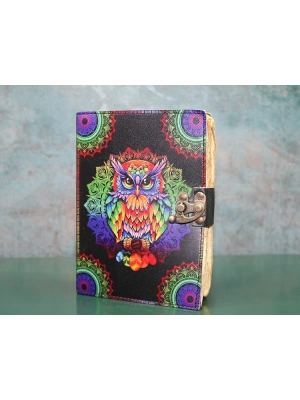 Baykuşlu Deri Defter Model 2