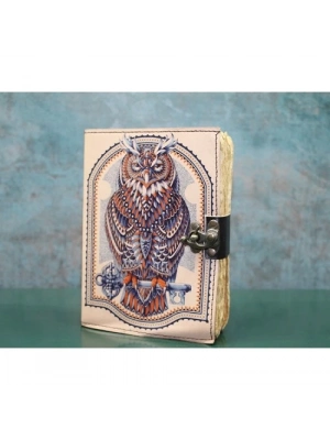 Baykuşlu Deri Defter Model 3