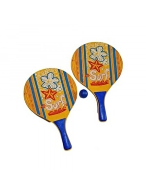 Beach Ball Tahta Raket - 3394 - Sarı