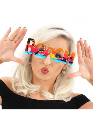 Beach Yazılı Parti Gözlüğü Yaza Merhaba Hawaii Show Gözlüğü 19x6 Cm