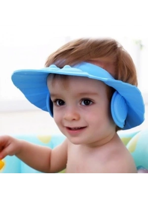 BEBEK BANYO ŞAPKASI DÜĞMELI KULAKLIKLI