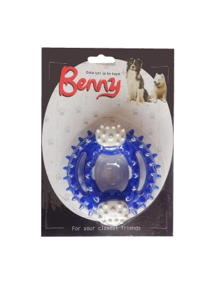 Benny Diş Kaşıma Köpek Oyuncağı Yuvarlak 9,5 cm Mavi