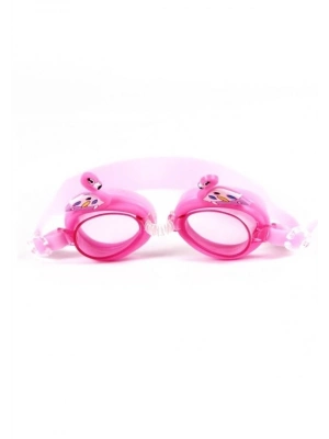 BERMUDA Karikatür Su Geçirmez Anti-Sis Yüksek Çözünürlüklü Çocuk Yüzme Gözlükleri Pembe Kuğu