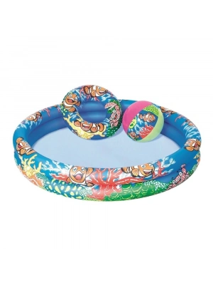 Bestway 2 Bölmeli Havuz + Simit + Deniz Topu 51124
