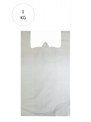 Beyaz Atlet Poşet Büyük Boy 32x57 cm Takriben 72 Adet 1 Kg