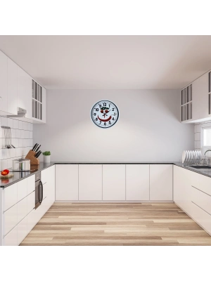 Beyaz Chef Smile 36 Cm Duvar Saati