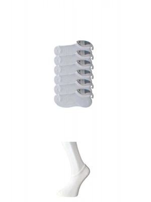 Beyaz Erkek Görünmez Çorap 6 çift