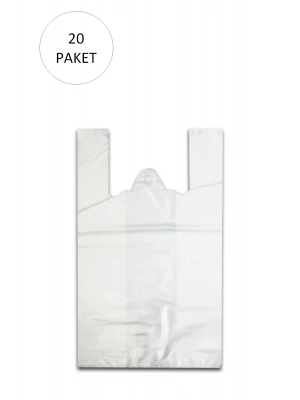 Beyaz Hışır Atlet Poşet Mini Boy 22x31 cm 20 Paket Takriben 10.000 Adet