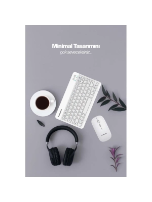 Beyaz Kablosuz Klavye Ve Mouse Seti