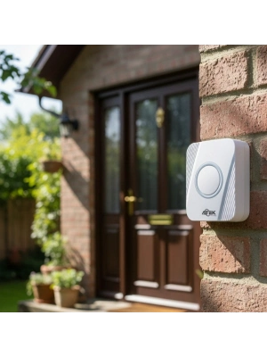 Beyaz Kablosuz Su Geçirmez Kapı Zili