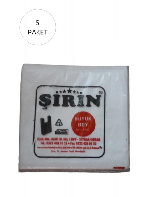 Beyaz Kalın Atlet Poşet Büyük Boy 30x57 Cm 1 Kg 5 Paket (Takriben 225 Adet)