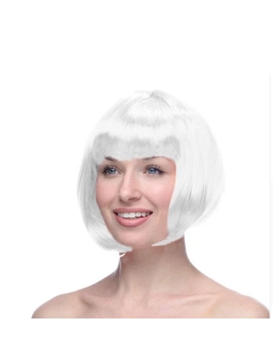 Beyaz Küt Peruk Saç