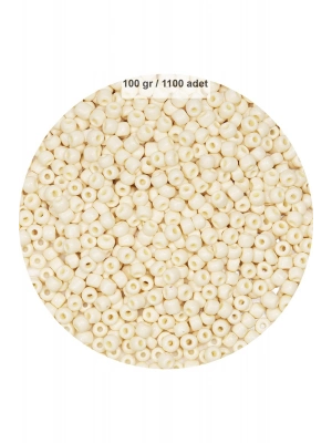 Beyaz Renk 4 mm Yaklaşık 1100 adet / 100 gram Cam Boncuk Oya Yazma Bileklik ve Kolye